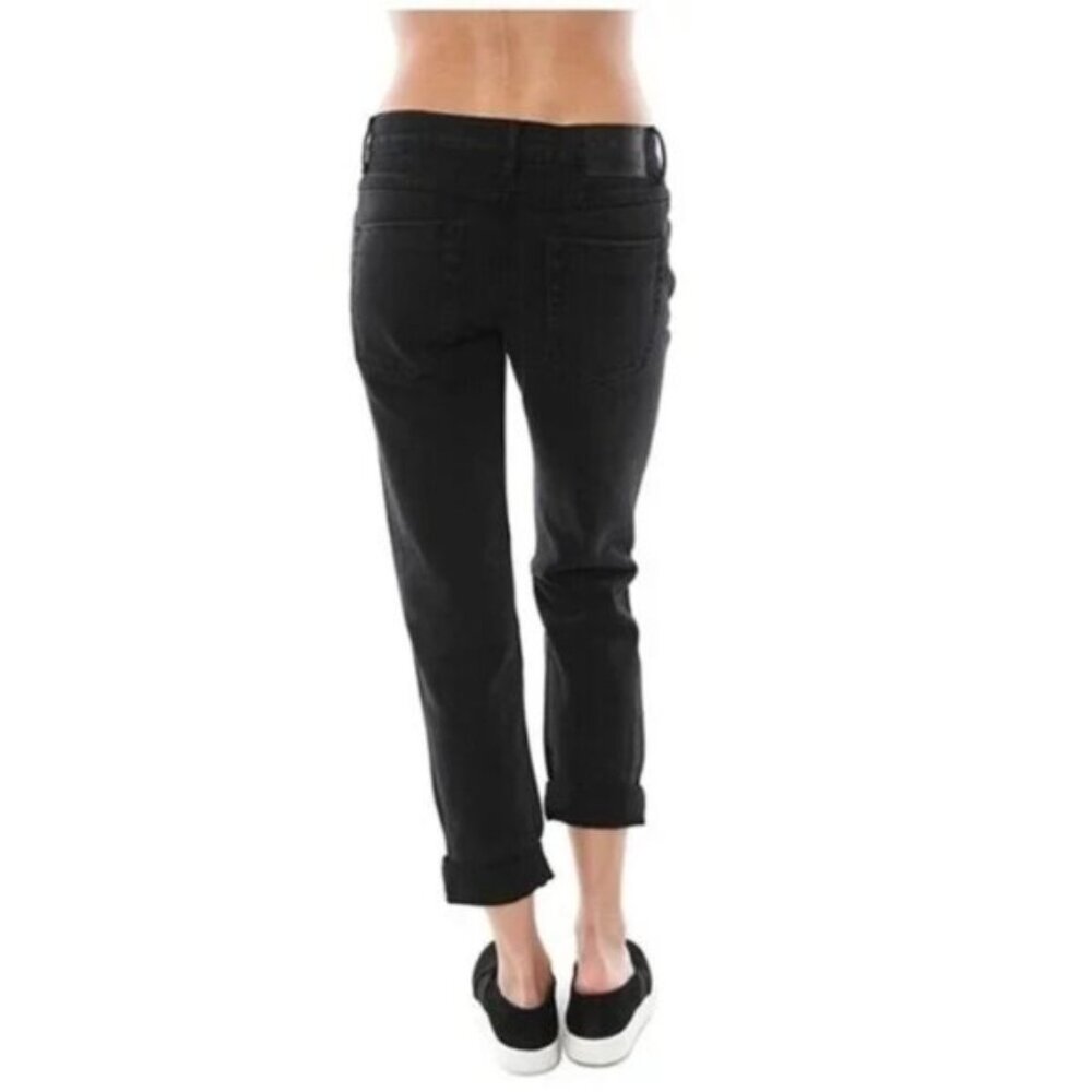 Free People One Teaspoon Awesome Baggies Jeans Black Oak Straight leg Distressed - Picture 15 of 16